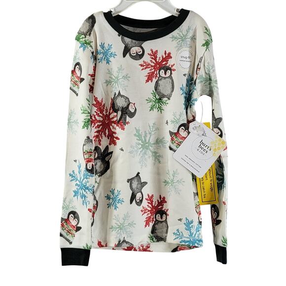 Burt's Bees Penguins and Snowflakes Print Pajama Set, Multicolor, Sz 6Y, NWT - Picture 1 of 6